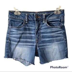 American Eagle Outfitters High Rise Whisker wash Jean shorts 6